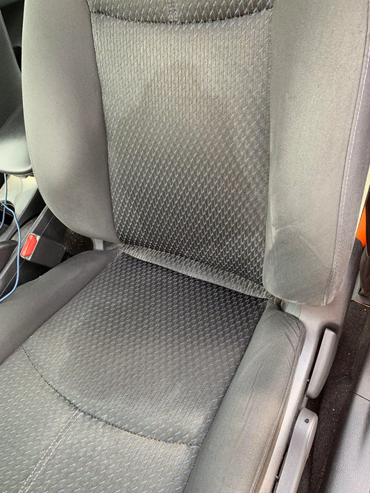 sweat stained cart seat